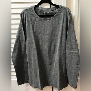 Eddie Bauer Charcoal Heather Knit Crew Gray Color 100 Percent Cotton